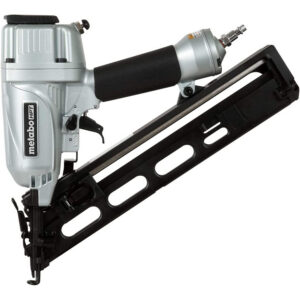 metabo hpt angled finish nailer kit 15 gauge pneumatic accepts finish nails 1.25 inch up to 2.5 inch integrated air duster nt65m